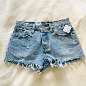 Levi’s Women’s 501 mid rise cut-off shorts.